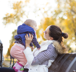 Woman holding baby