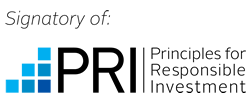 Principles of responsible investing (PRI) signatory logo and link to PRI website